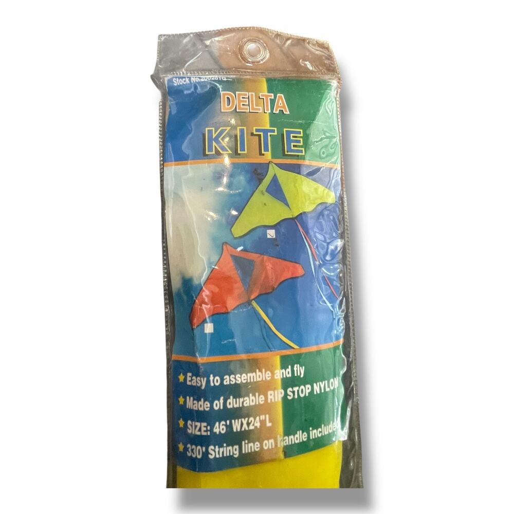 Delta Kite Mints Colorful Life Kids Adults Easy to Fly Beginner Yellow Blue 46' - Picture 7 of 10